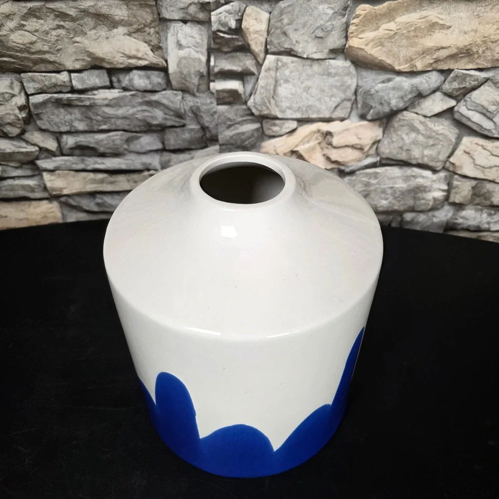 Project 62 Stoneware Vase White Blue Drip‎ Glaze Handcrafted Decorative 9